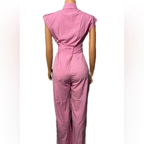Jumpsuit for Women,Fashion Casual Solid Color Polo Pocket Design Long Jumpsuit - Picture 4 of 4